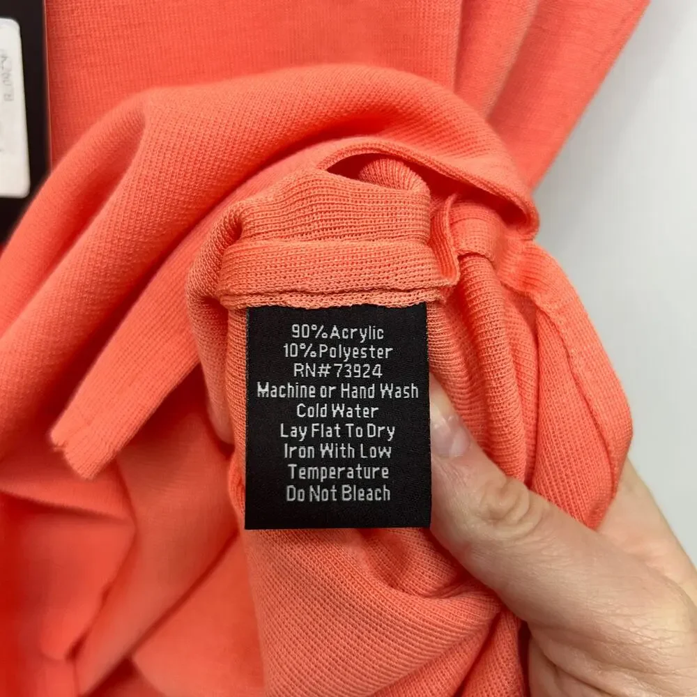 NEW $188 Misook Peach Knit Tank Top Small Minimalist Casual Layering Side Slits - Picture 7 of 7